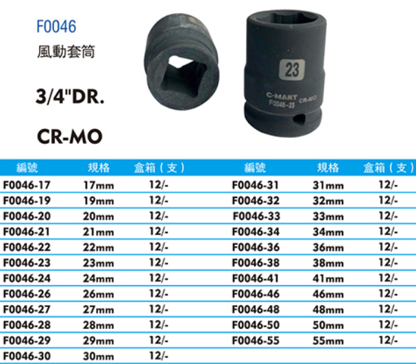 西瑪F0046-17 19 20 21 22 23 24 26 27 28 29 30風(fēng)動(dòng)套筒 西瑪扳手套筒工具 第1張 西瑪F0046-17 19 20 21 22 23 24 26 27 28 29 30風(fēng)動(dòng)套筒 西瑪扳手套筒工具 第1張